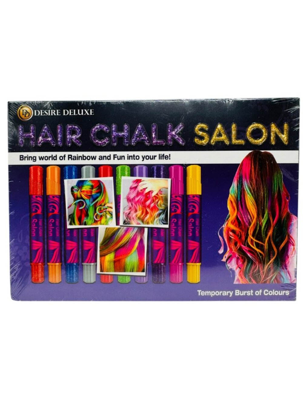 Desire Deluxe Hair Chalk Salon Temporary Hair Color Set Non-Toxic Washable
